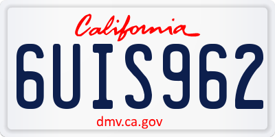CA license plate 6UIS962
