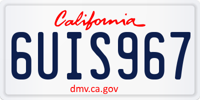 CA license plate 6UIS967