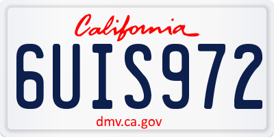 CA license plate 6UIS972