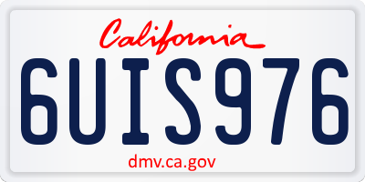 CA license plate 6UIS976