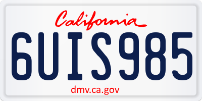 CA license plate 6UIS985
