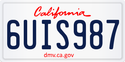 CA license plate 6UIS987