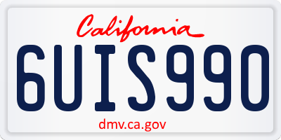 CA license plate 6UIS990