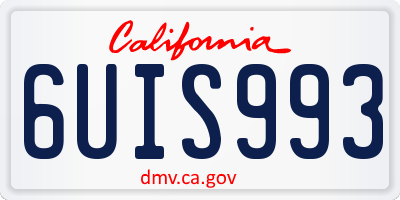 CA license plate 6UIS993
