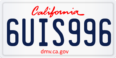 CA license plate 6UIS996
