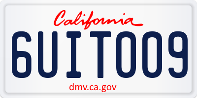 CA license plate 6UIT009