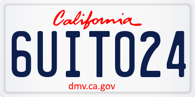 CA license plate 6UIT024