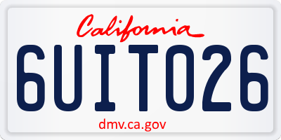 CA license plate 6UIT026
