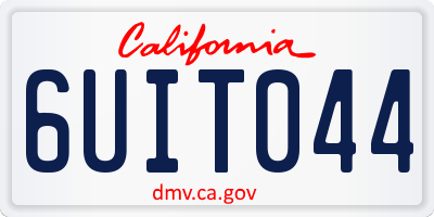CA license plate 6UIT044