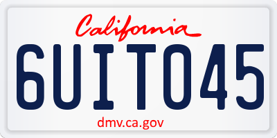 CA license plate 6UIT045