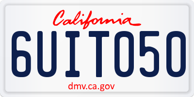 CA license plate 6UIT050