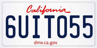 CA license plate 6UIT055