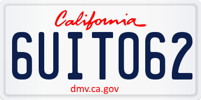CA license plate 6UIT062
