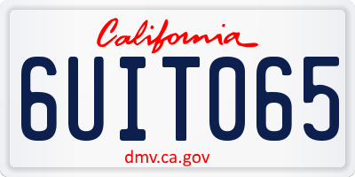 CA license plate 6UIT065
