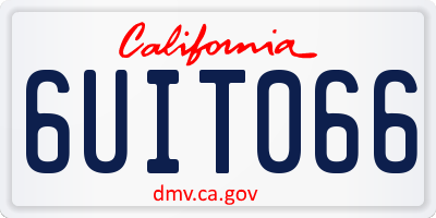 CA license plate 6UIT066