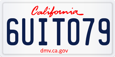 CA license plate 6UIT079