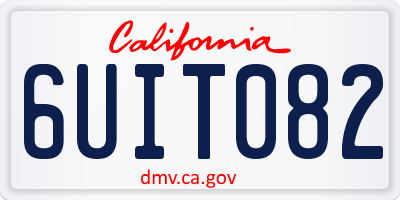 CA license plate 6UIT082