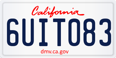 CA license plate 6UIT083