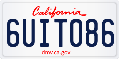 CA license plate 6UIT086