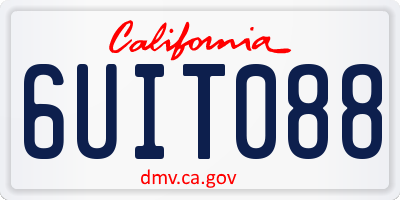CA license plate 6UIT088