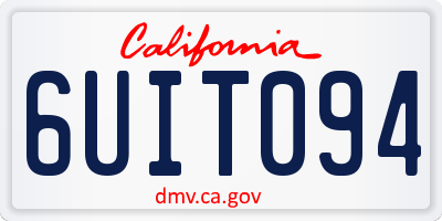 CA license plate 6UIT094