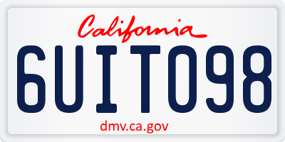 CA license plate 6UIT098