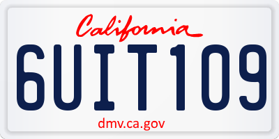 CA license plate 6UIT109