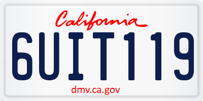 CA license plate 6UIT119