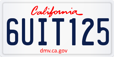 CA license plate 6UIT125