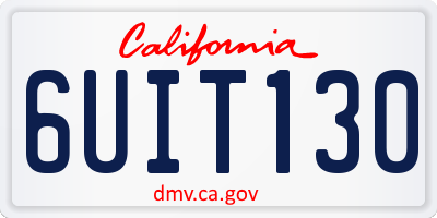CA license plate 6UIT130