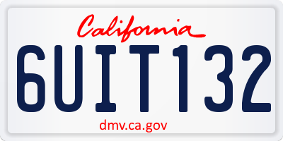 CA license plate 6UIT132