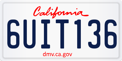 CA license plate 6UIT136