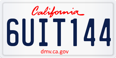 CA license plate 6UIT144