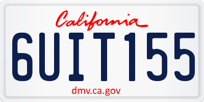CA license plate 6UIT155