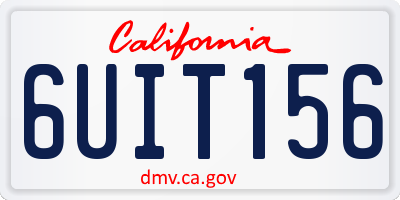 CA license plate 6UIT156