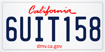 CA license plate 6UIT158