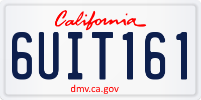 CA license plate 6UIT161