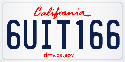 CA license plate 6UIT166