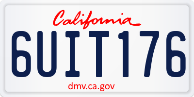 CA license plate 6UIT176