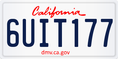 CA license plate 6UIT177