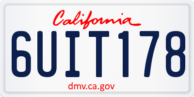 CA license plate 6UIT178