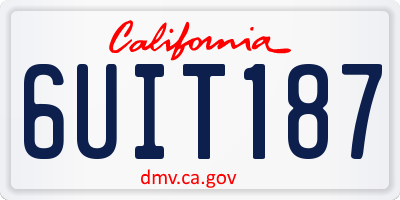 CA license plate 6UIT187