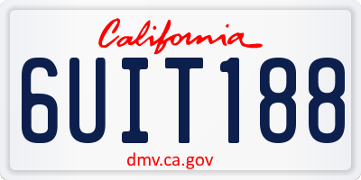 CA license plate 6UIT188