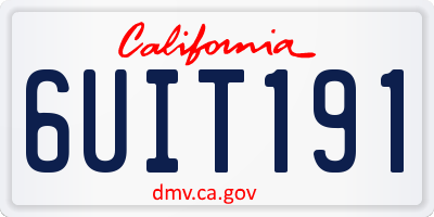 CA license plate 6UIT191