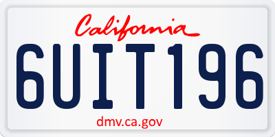 CA license plate 6UIT196