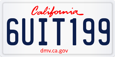 CA license plate 6UIT199
