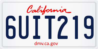 CA license plate 6UIT219