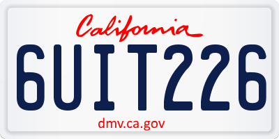 CA license plate 6UIT226