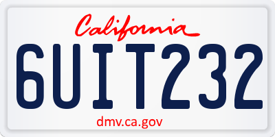 CA license plate 6UIT232