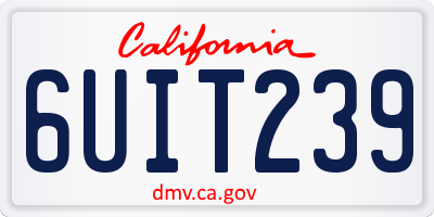 CA license plate 6UIT239